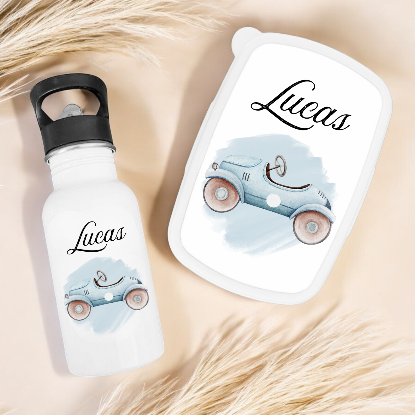 Lunchbox & gourde - Voiture vintage