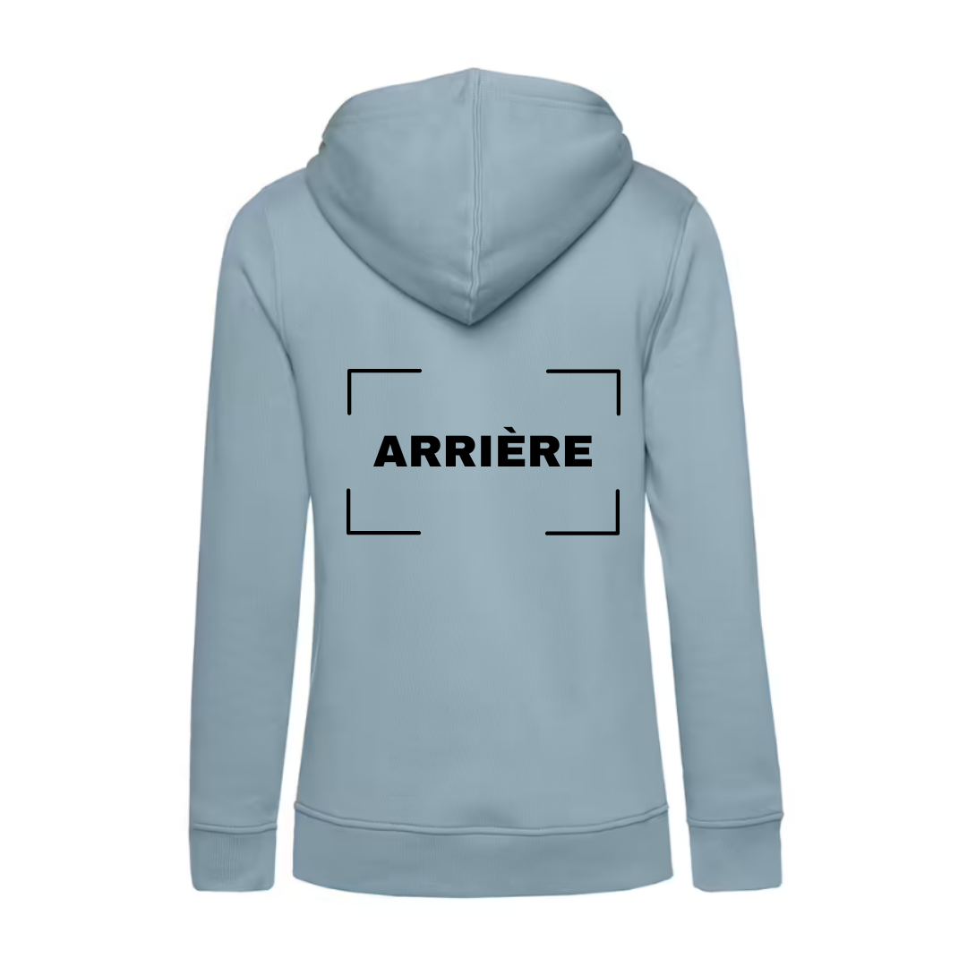 Sweat à capuche adulte bleu brouillard
