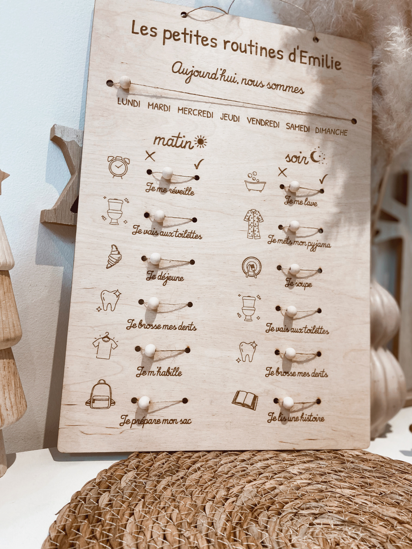 Tableau de routines en bois