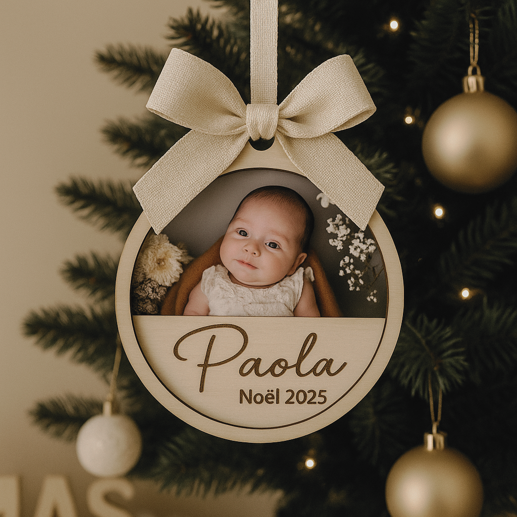 Suspension en bois avec photo