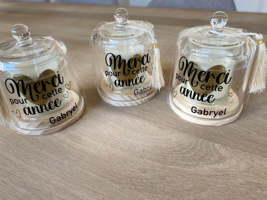 Bougie sous cloche - Merci pour cette année