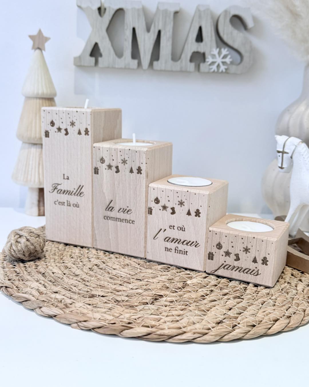 Lot de bougeoirs de Noël
