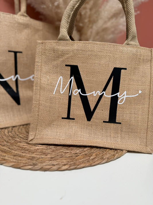 Sac cabas en toile de jute - Majuscule