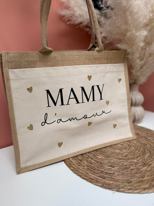 Sac cabas en toile de jute et coton