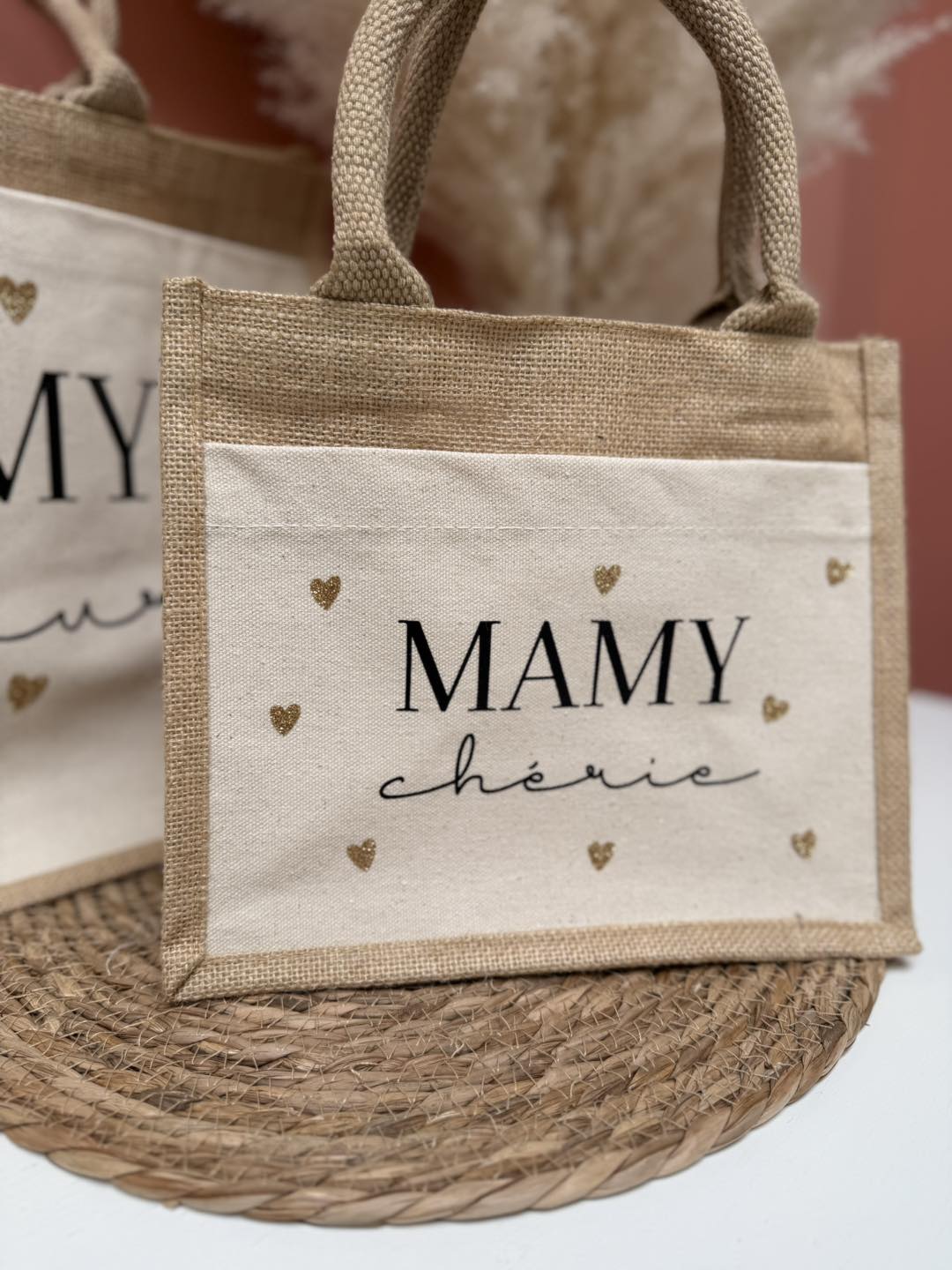 Sac cabas en toile de jute et coton
