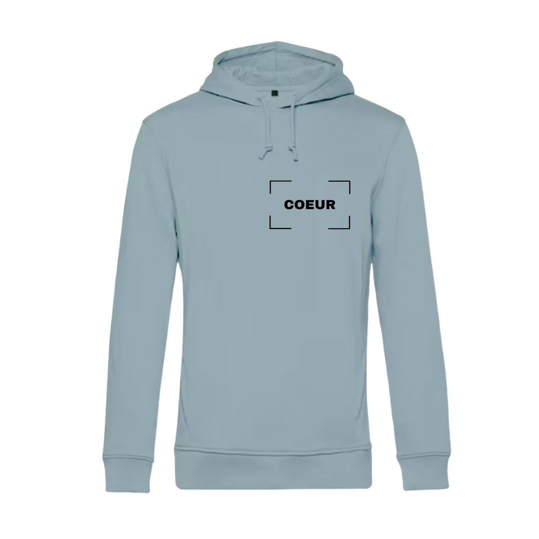 Sweat à capuche adulte bleu brouillard