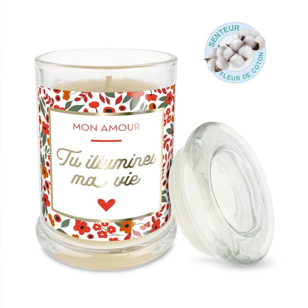 Bougie verre coton tu illumines ma vie