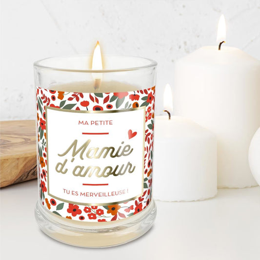 Bougie verre coton mamie d'amour
