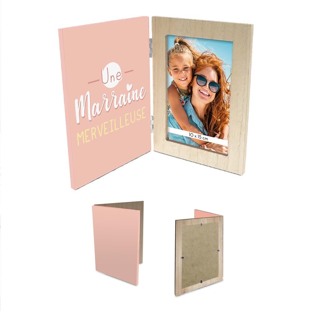 Cadre photo double "une marraine merveilleuse"