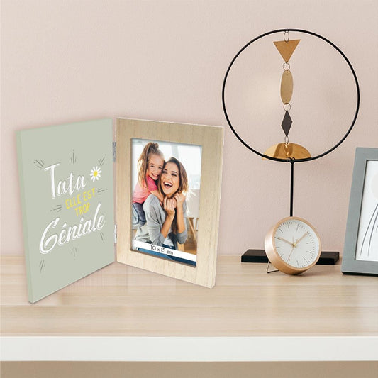 Cadre photo double "tata elle est trop geniale"