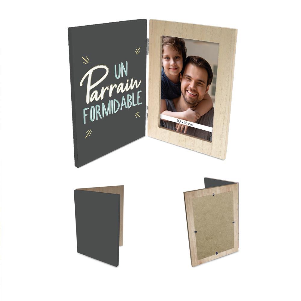 Cadre photo double "un parrain formidable"