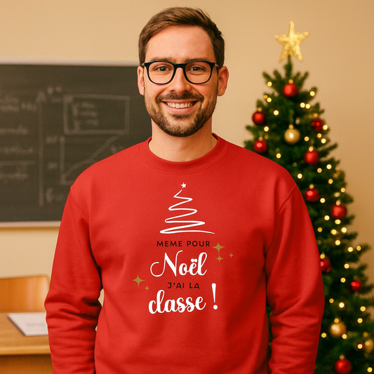 Pull rouge de Noël Institutrice - Instituteur