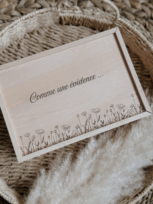 Coffret en bois, bougie et diffuseur - demande marraine