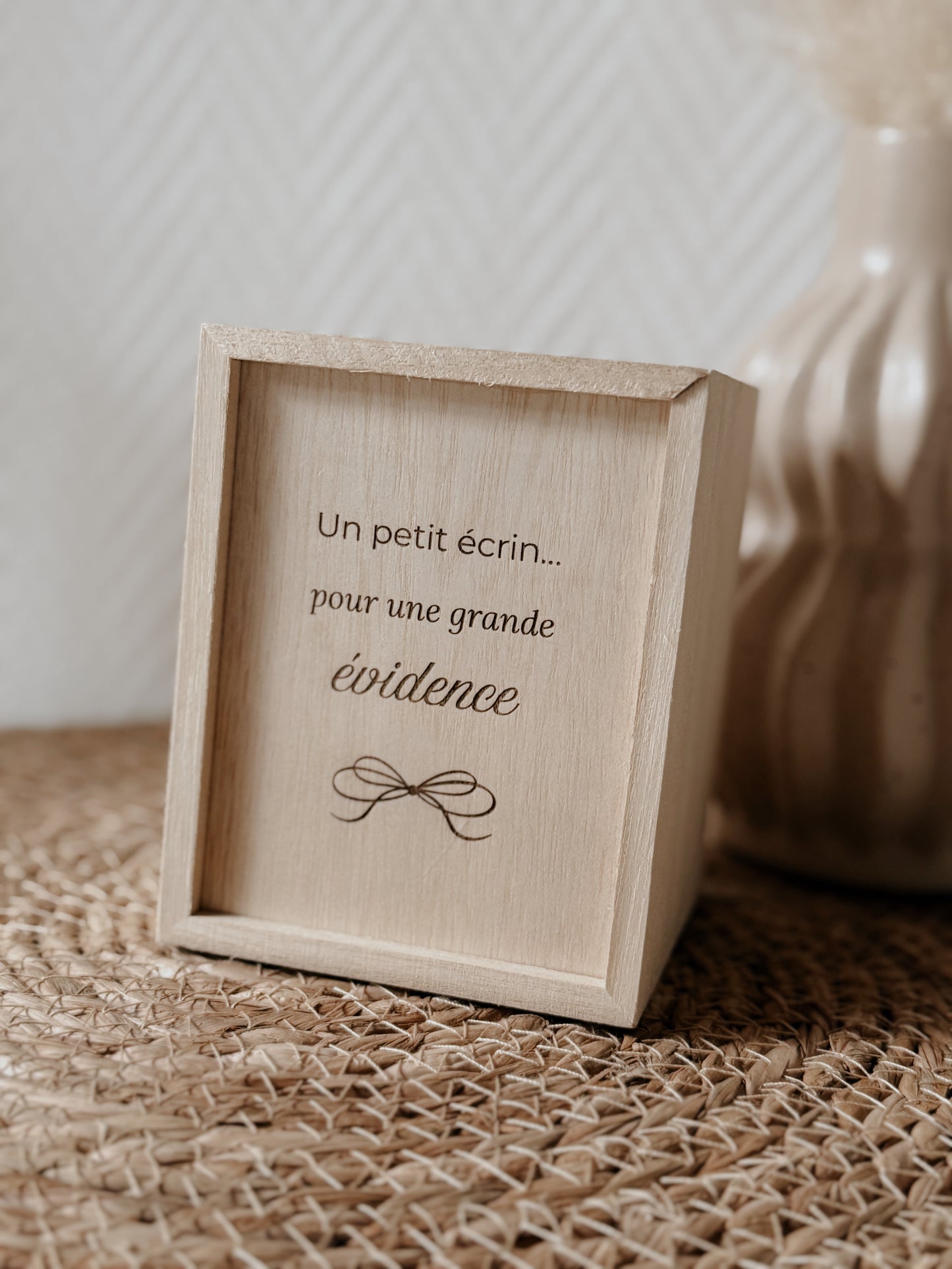 Coffret en bois & bougie - demande marraine
