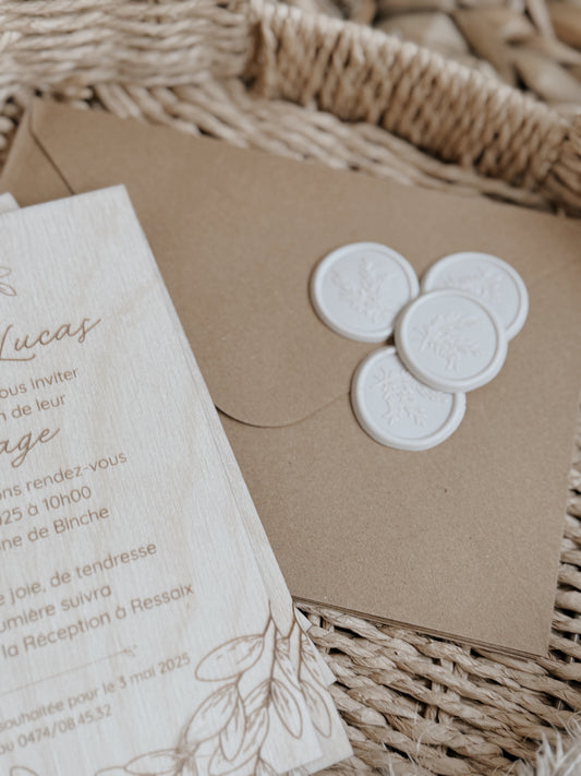 Invitation mariage en bois