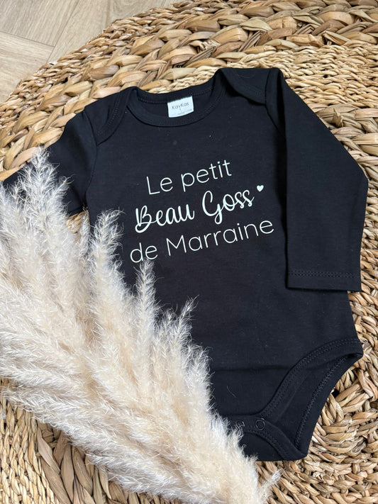 body noir à manches longues 12 mois
