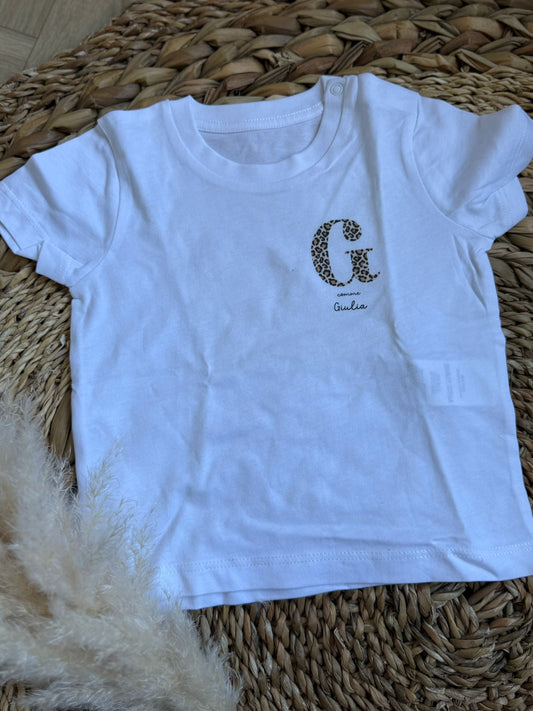 T-shirt blanc 6-12mois "G comme Giulia"