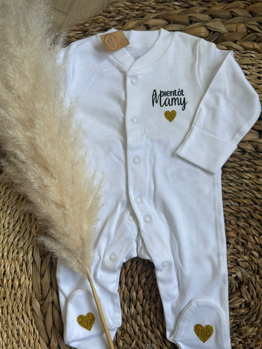 Pyjama coton 1 mois "A bientôt papy"-"A bientôt mamy"