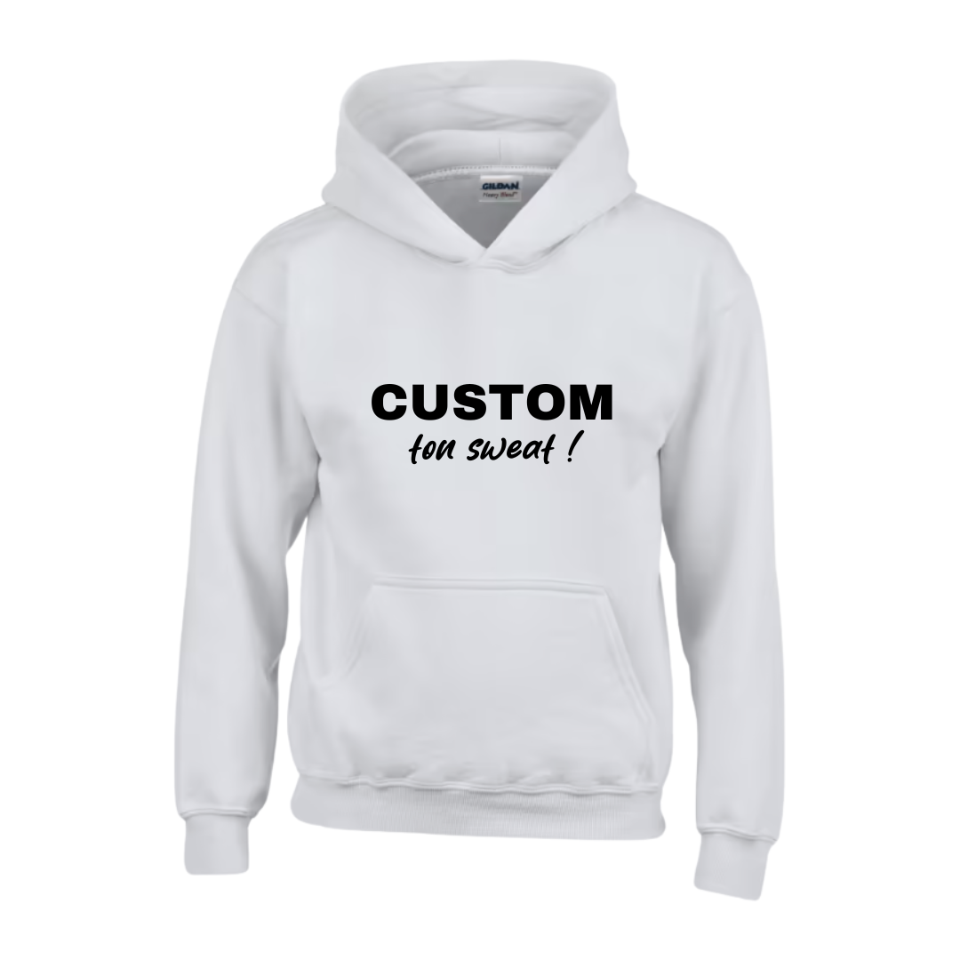 Sweat à capuche enfant blanc