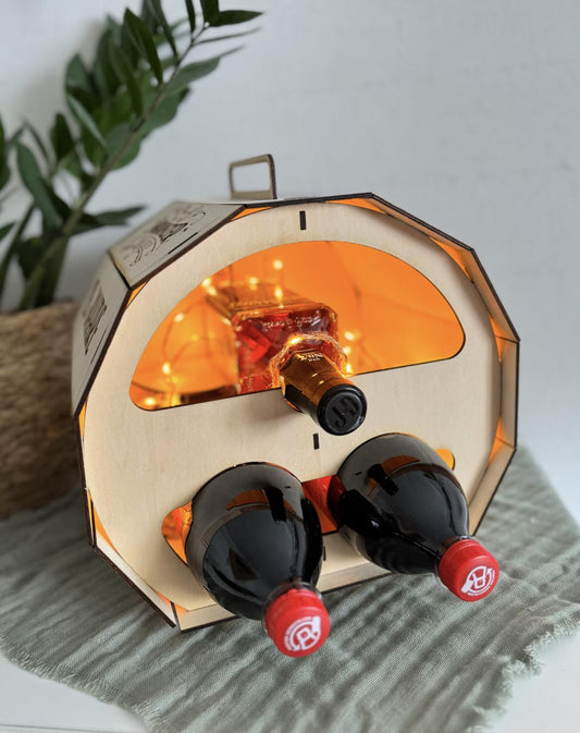 Tonneau cadeau bois – Jack + 2 sodas