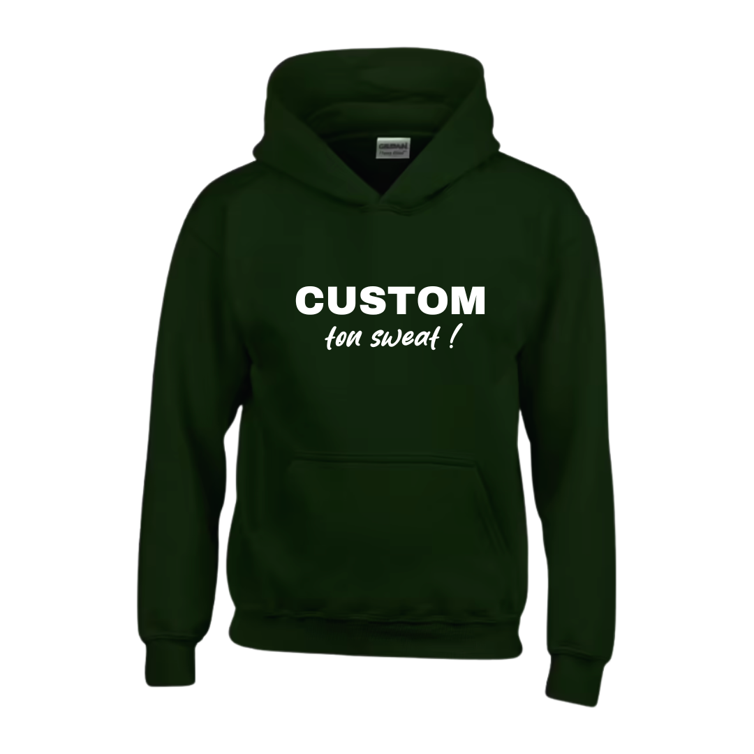 Sweat à capuche enfant vert forêt