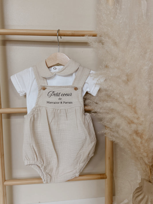 Ensemble salopette gaze de coton