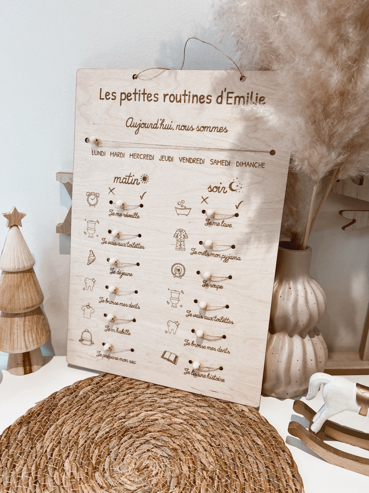 Tableau de routines en bois