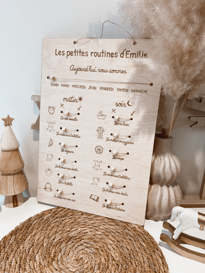 Tableau de routines en bois