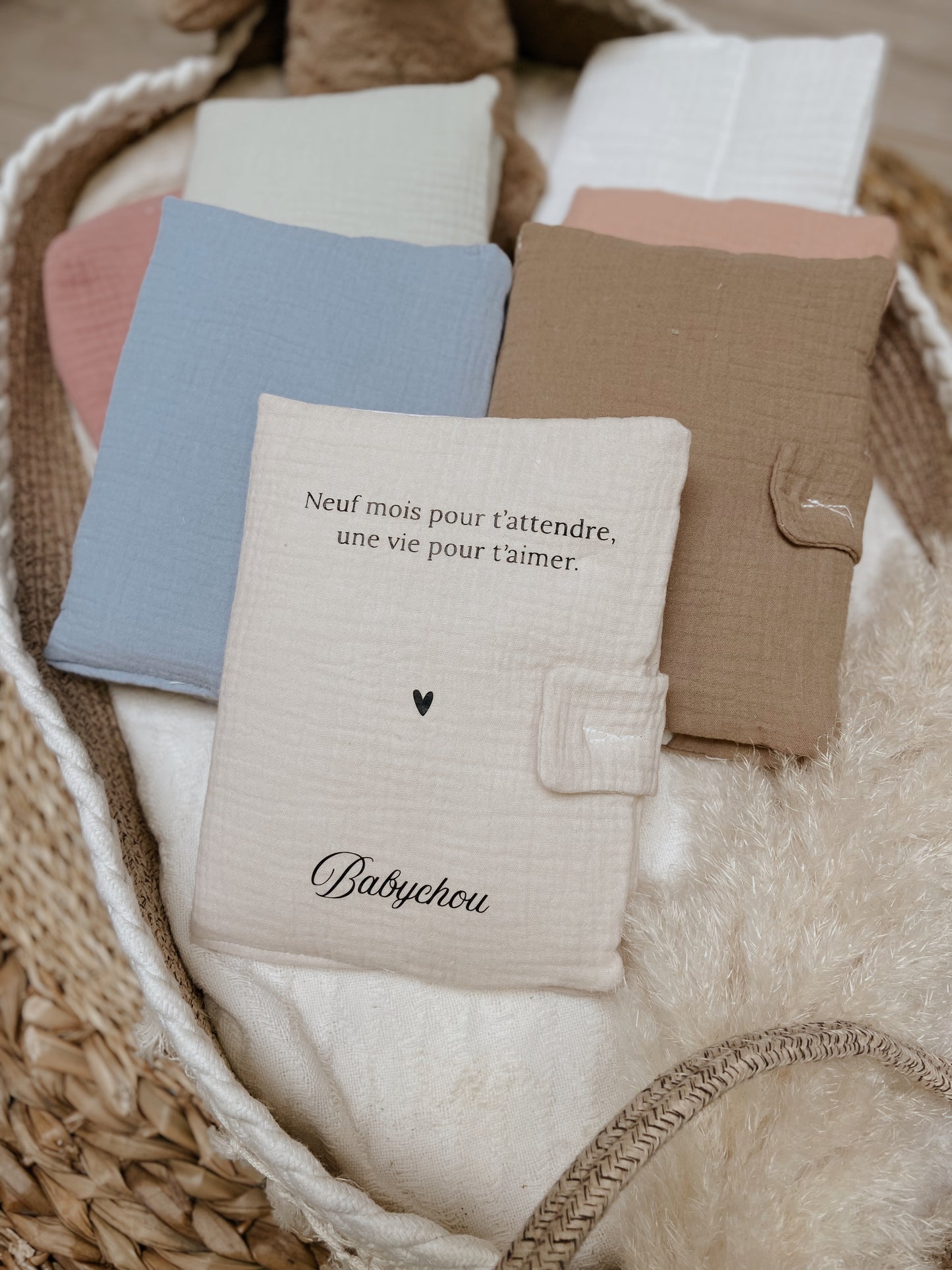 Protège-carnet de santé en gaze