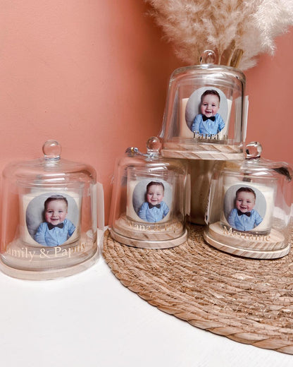 Bougie sous cloche - Avec photo