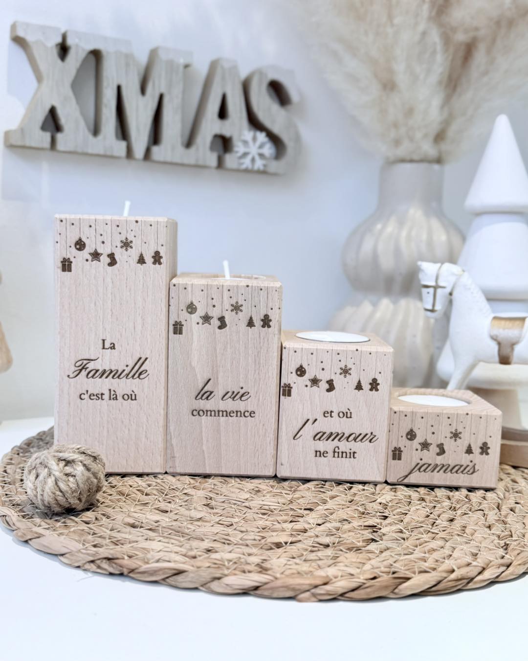 Lot de bougeoirs de Noël