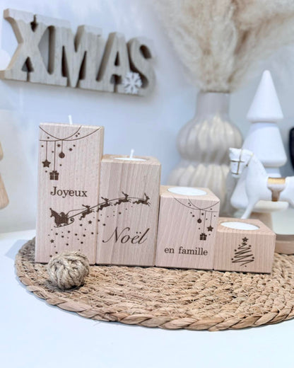 Lot de bougeoirs de Noël