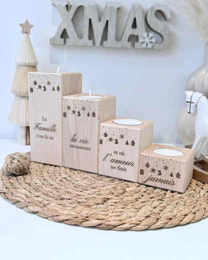 Lot de bougeoirs de Noël