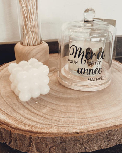 Bougie sous cloche - Merci pour cette année