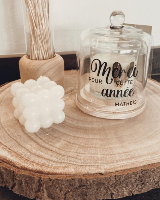 Bougie sous cloche - Merci pour cette année