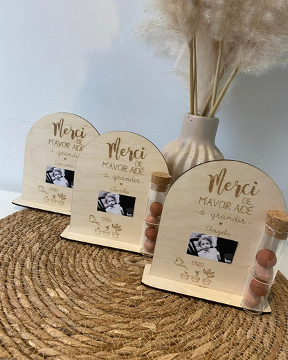 Décoration en bois à planter – “Merci de m’avoir aidé à grandir”