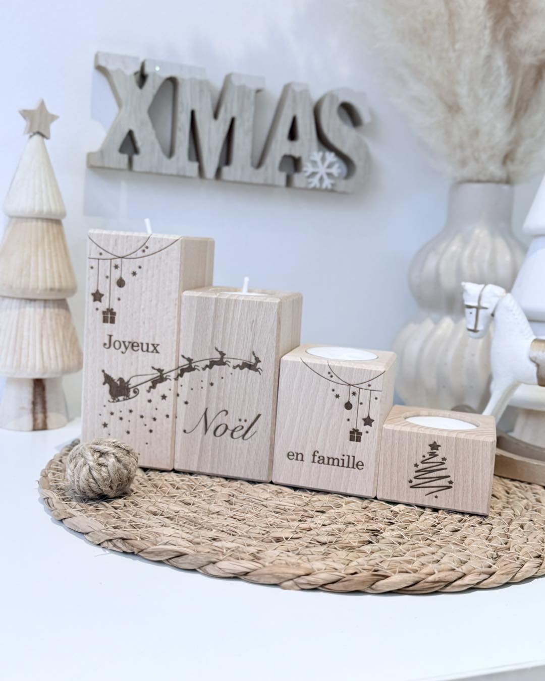 Lot de bougeoirs de Noël