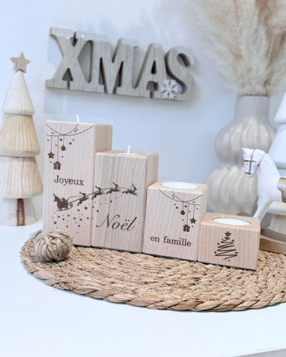 Lot de bougeoirs de Noël