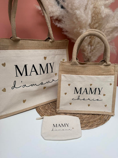 Sac cabas en toile de jute et coton