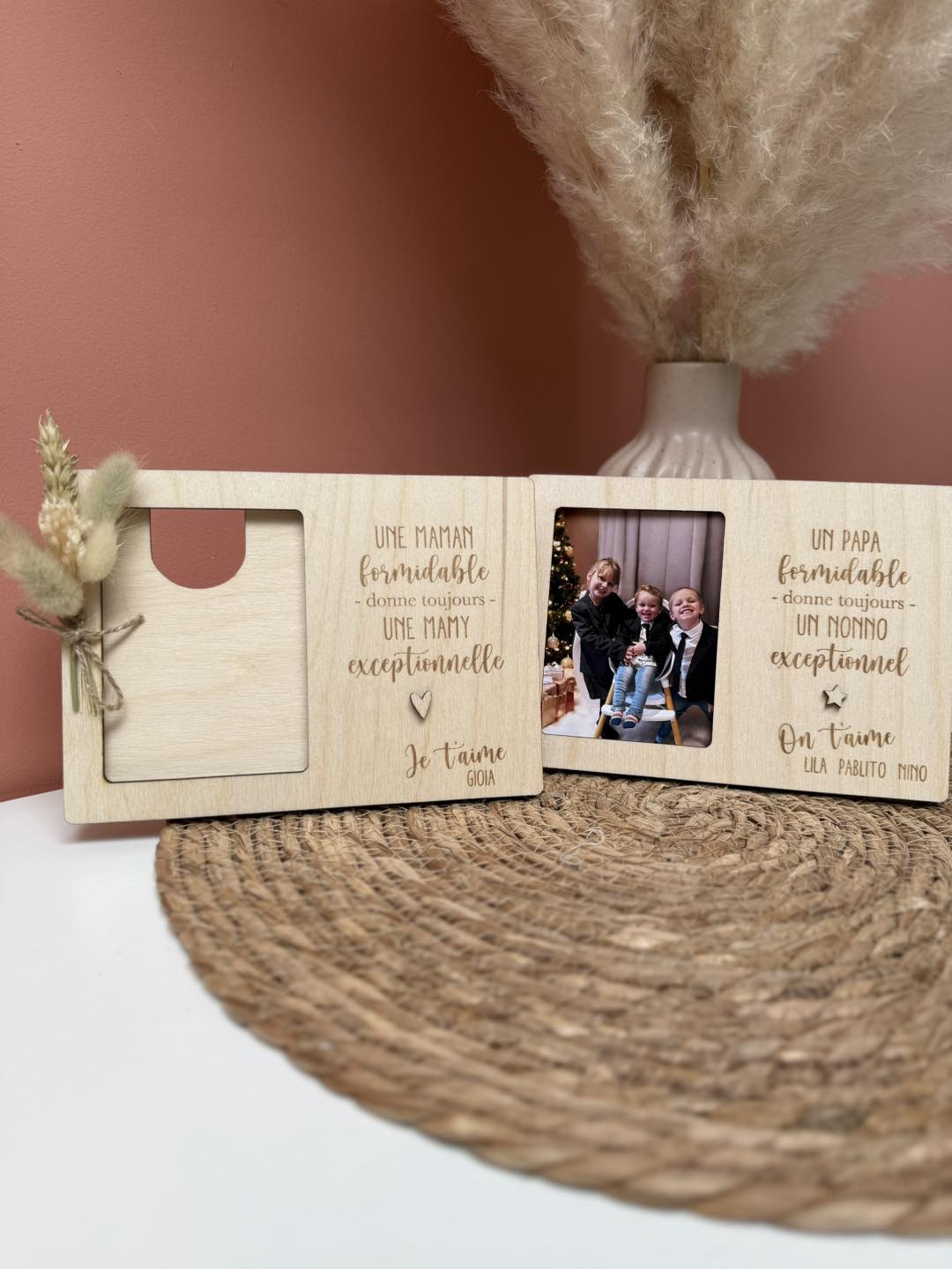 Cadre en bois A5 - citation & photo