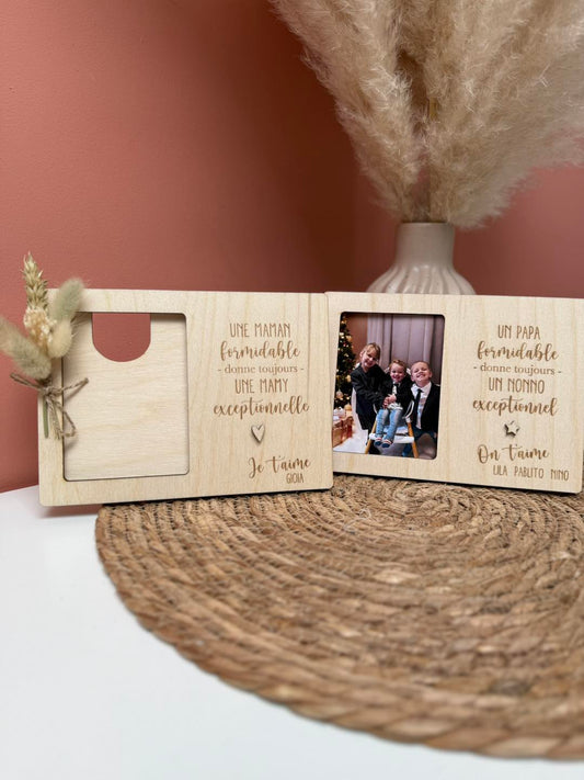 Cadre en bois A5 - citation & photo