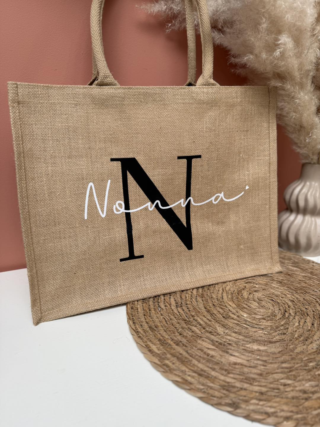 Sac cabas en toile de jute - Majuscule
