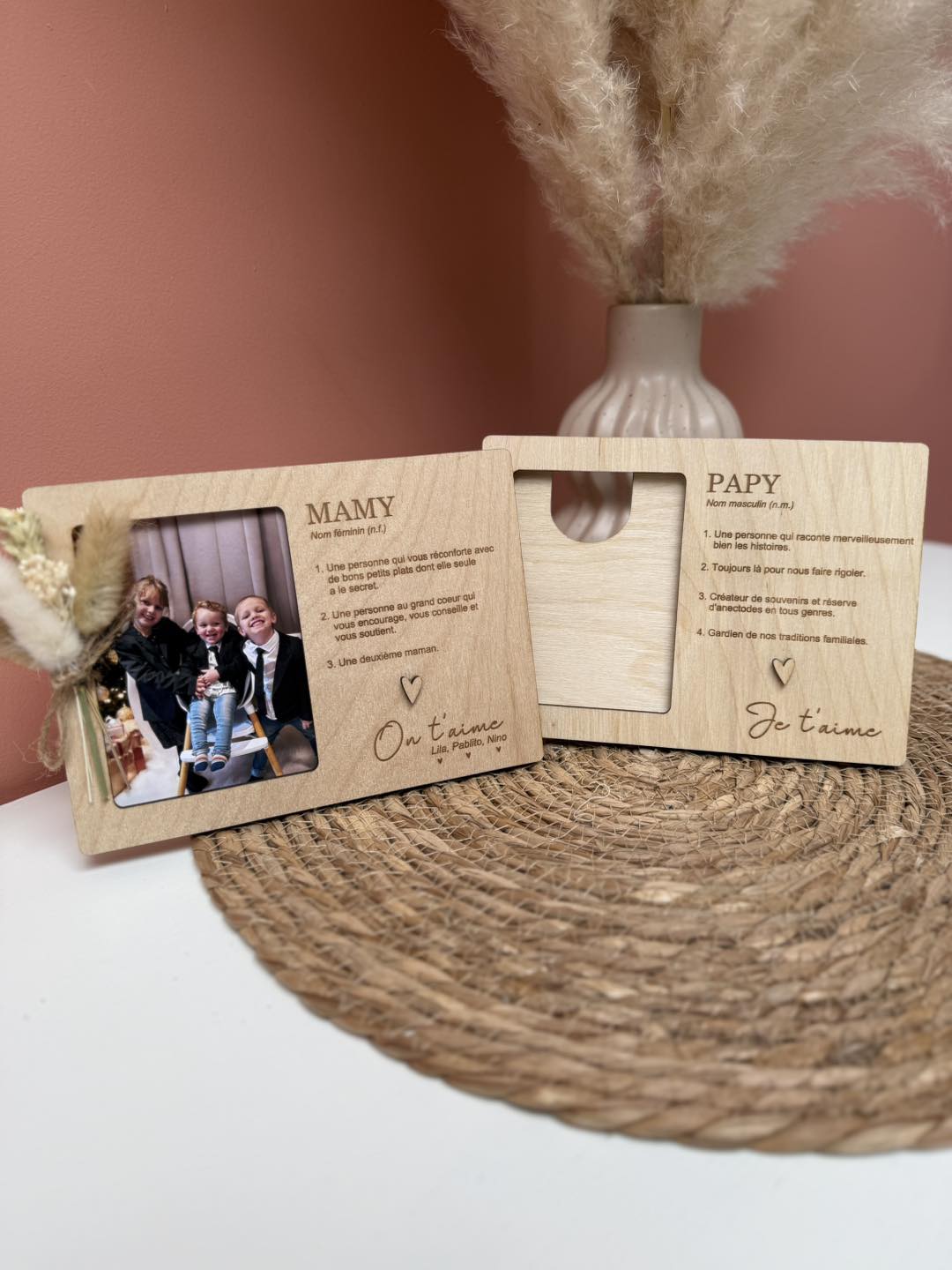 Cadre en bois A5 - citation & photo