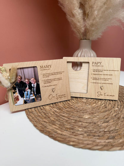 Cadre en bois A5 - citation & photo