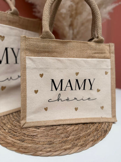 Sac cabas en toile de jute et coton