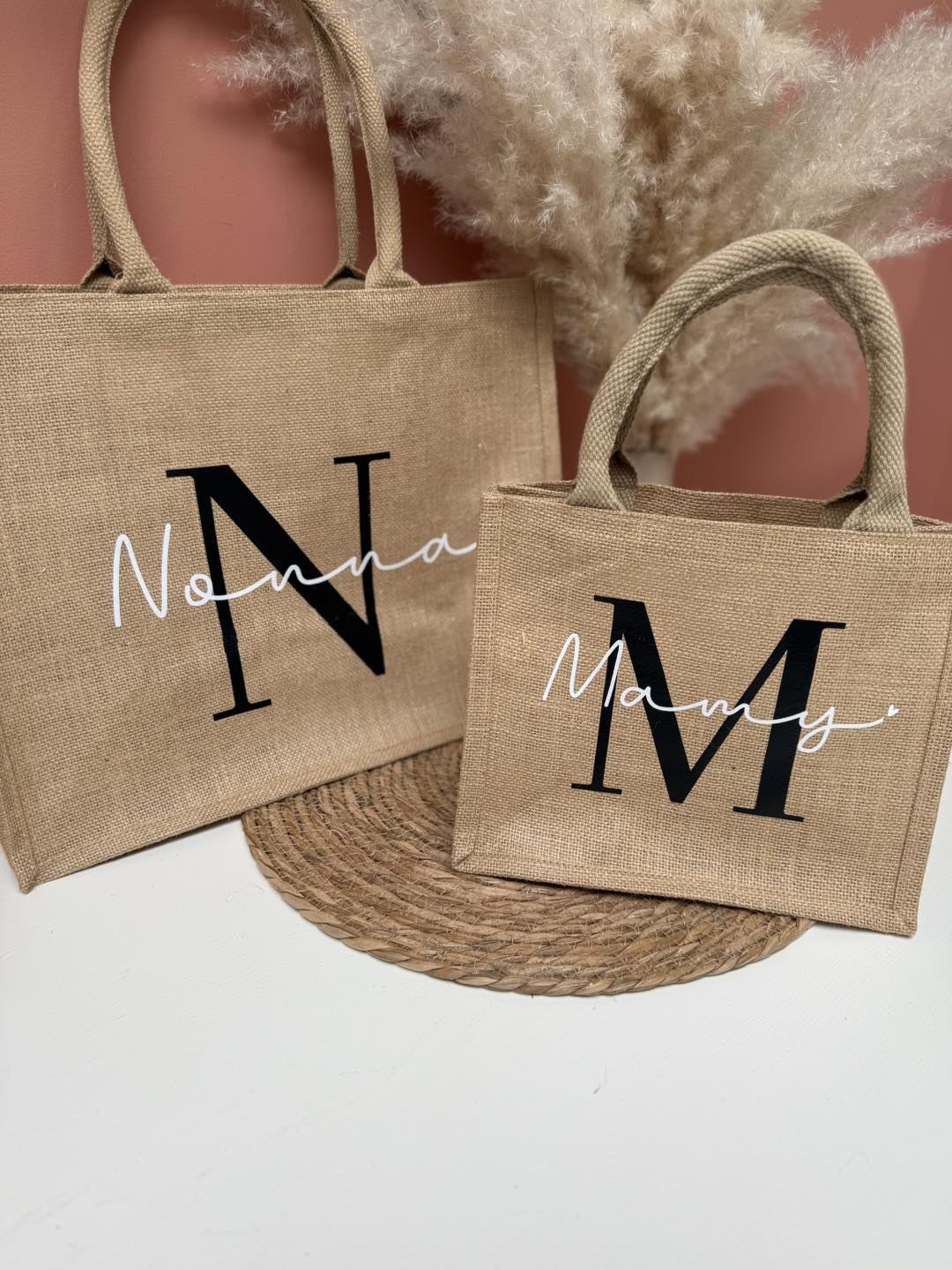 Sac cabas en toile de jute - Majuscule