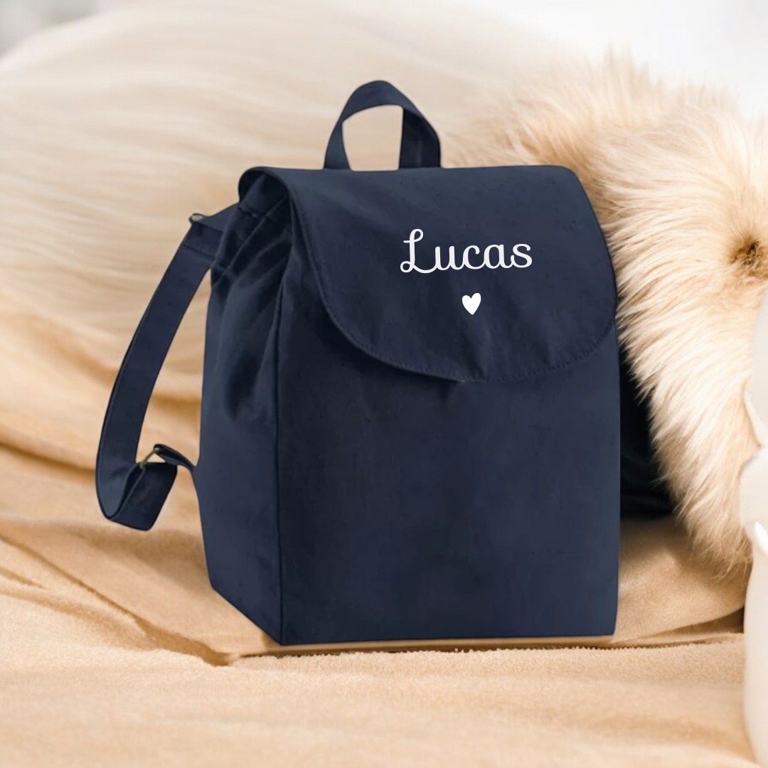 Sac à dos en coton - bleu marine