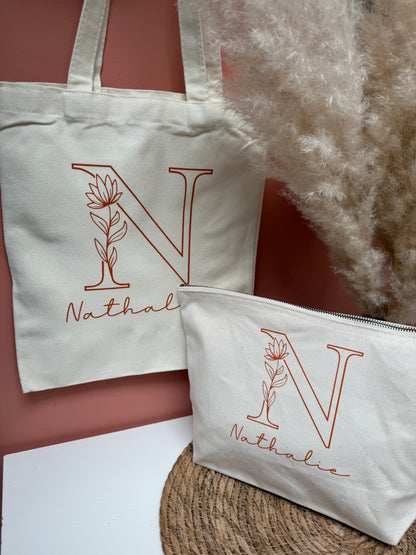 🌿 Tote Bag Personnalisé - Élégance Florale 🌿