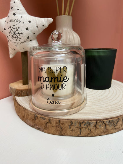 Bougie sous cloche - Ma super ... d'amour