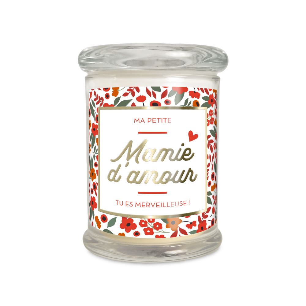 Bougie verre coton mamie d'amour
